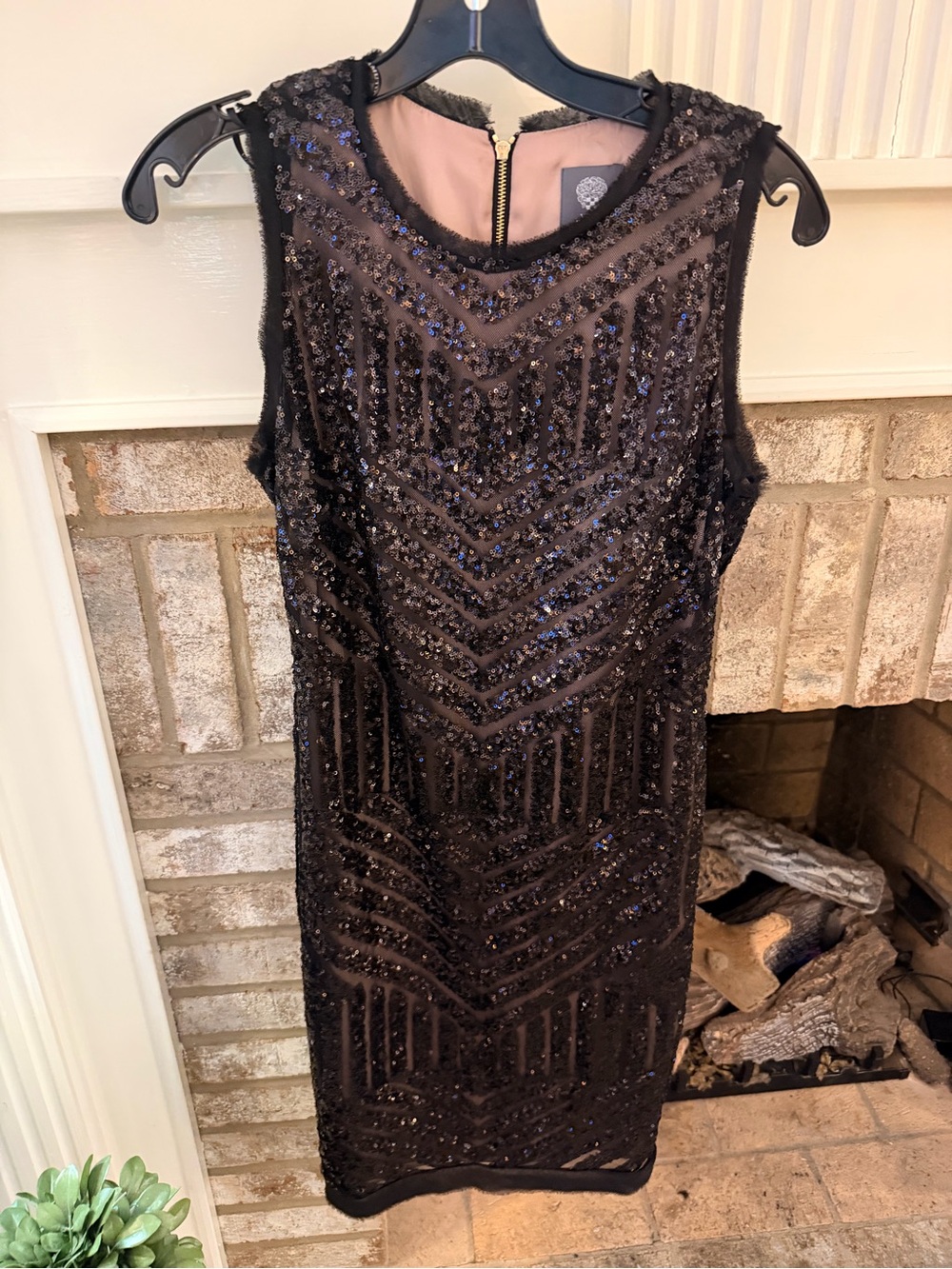 Vince Camuto Gatsby Style Black Sequin Sheath Dress